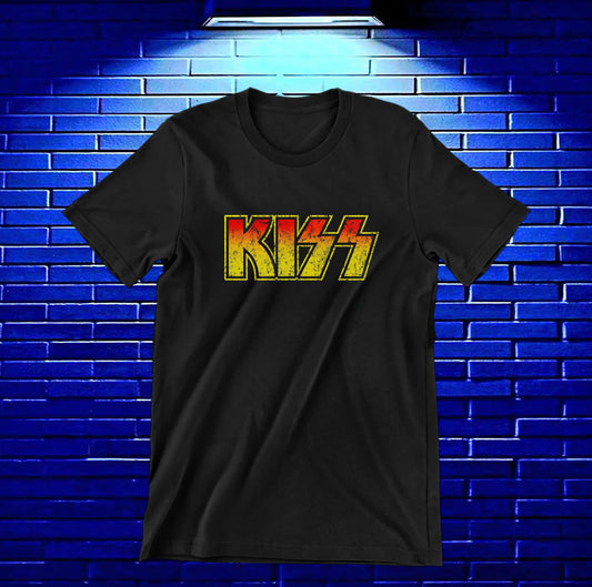Camiseta KISS – Logotipo clásico · Negra