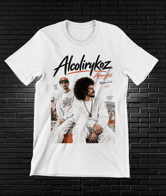 Camiseta Alcolirykoz – CAMINE – Diseño CAVOX – Blanco