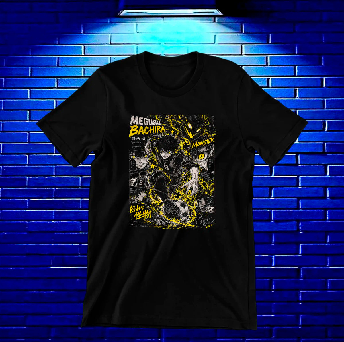 Camiseta Blue Lock MERAK - BAREN Negro
