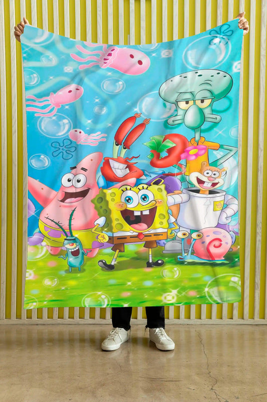Cobija Bob Esponja – Fondo de Bikini · personajes