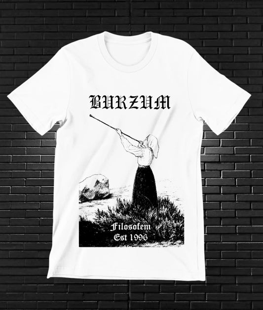 Camiseta Burzum – Figura en el bosque · Blanca