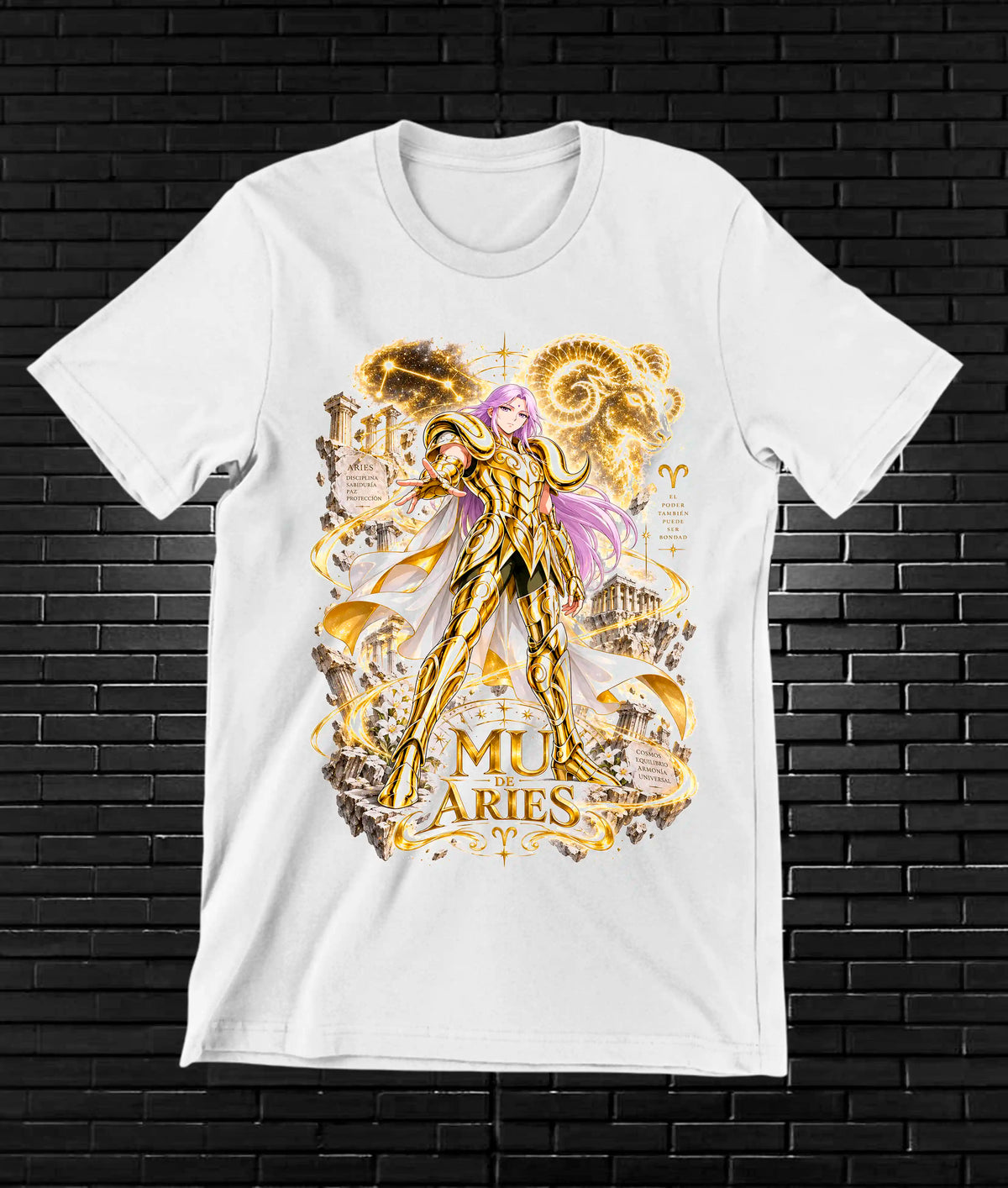 Camiseta Caballeros del Zodiaco CAVEN - BANIX Blanco