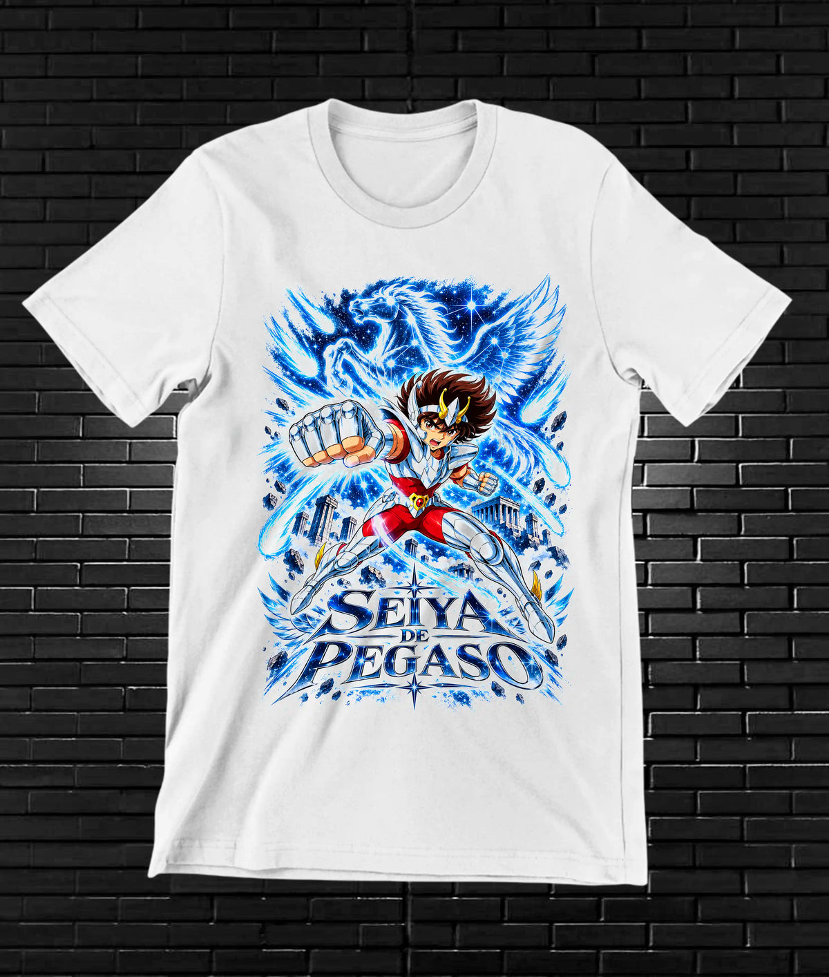 Camiseta Caballeros del Zodiaco NIREN - BAREN Blanco