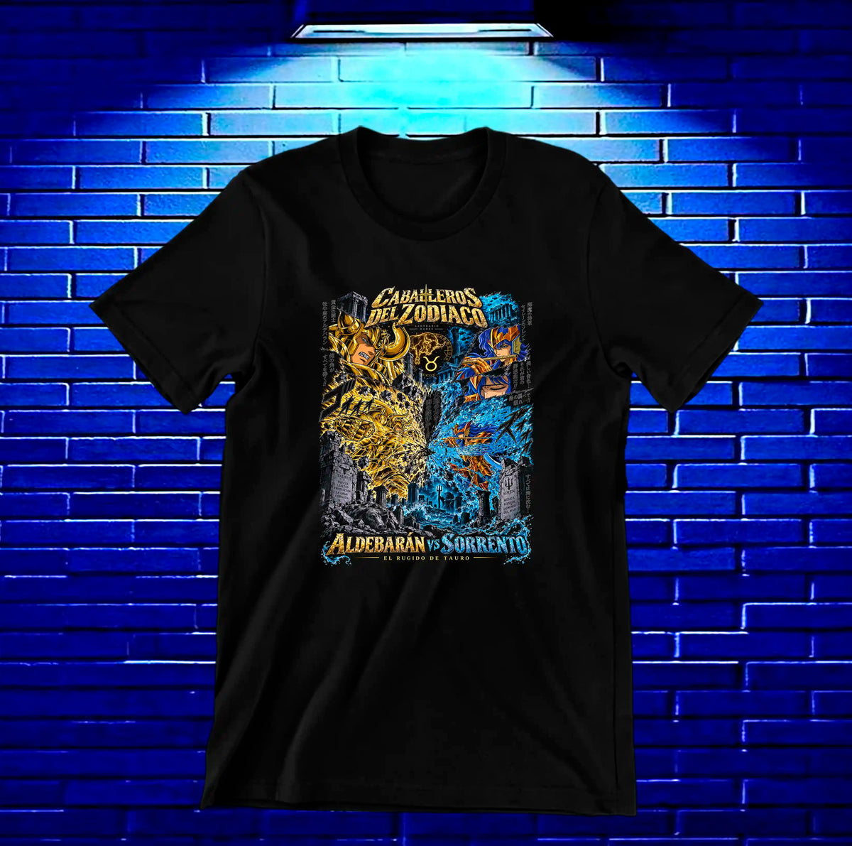 Camiseta Caballeros del Zodiaco NIREN - MERON Negro