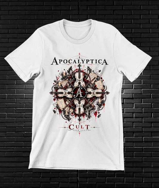 Camiseta Apocalyptica, familia BAMOR, diseño CAVOX, color blanco