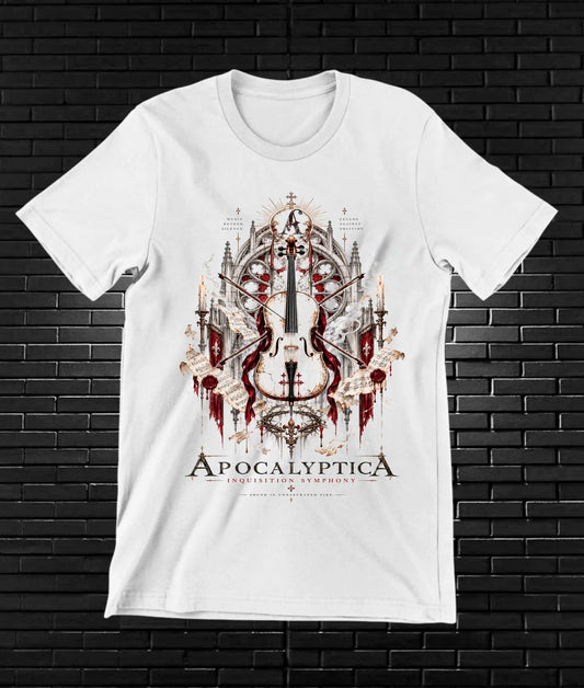 Camiseta Apocalyptica, familia BAMOR, diseño MERON, color blanco