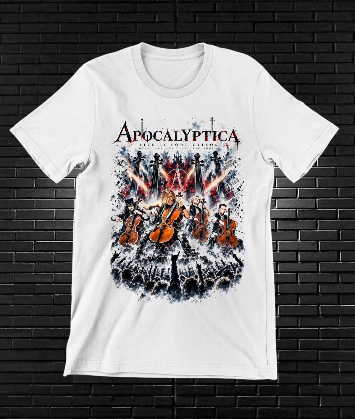 Camiseta Apocalyptica, familia BAMOR, diseño NIVRA, color blanco