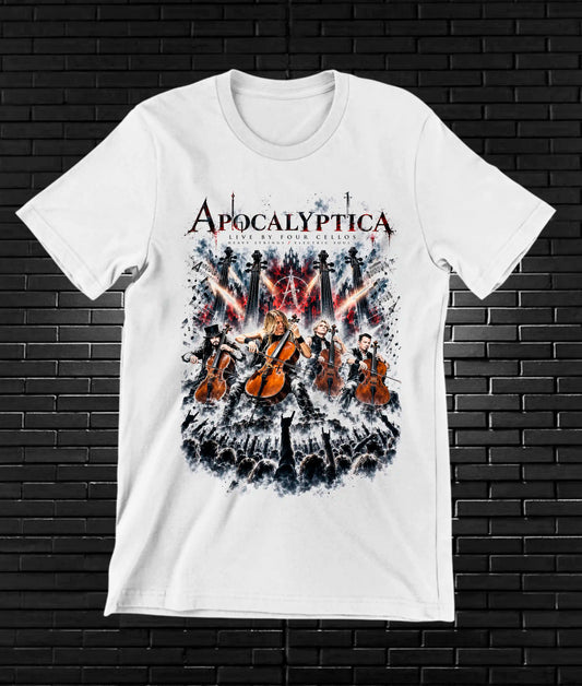 Camiseta Apocalyptica, familia BAMOR, diseño NIVRA, color blanco