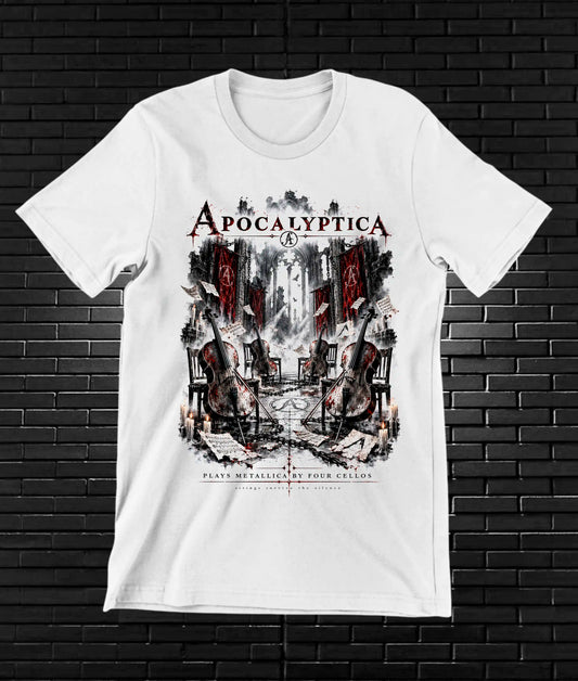 Camiseta Apocalyptica, familia CAMINE, diseño BANIX, color blanco