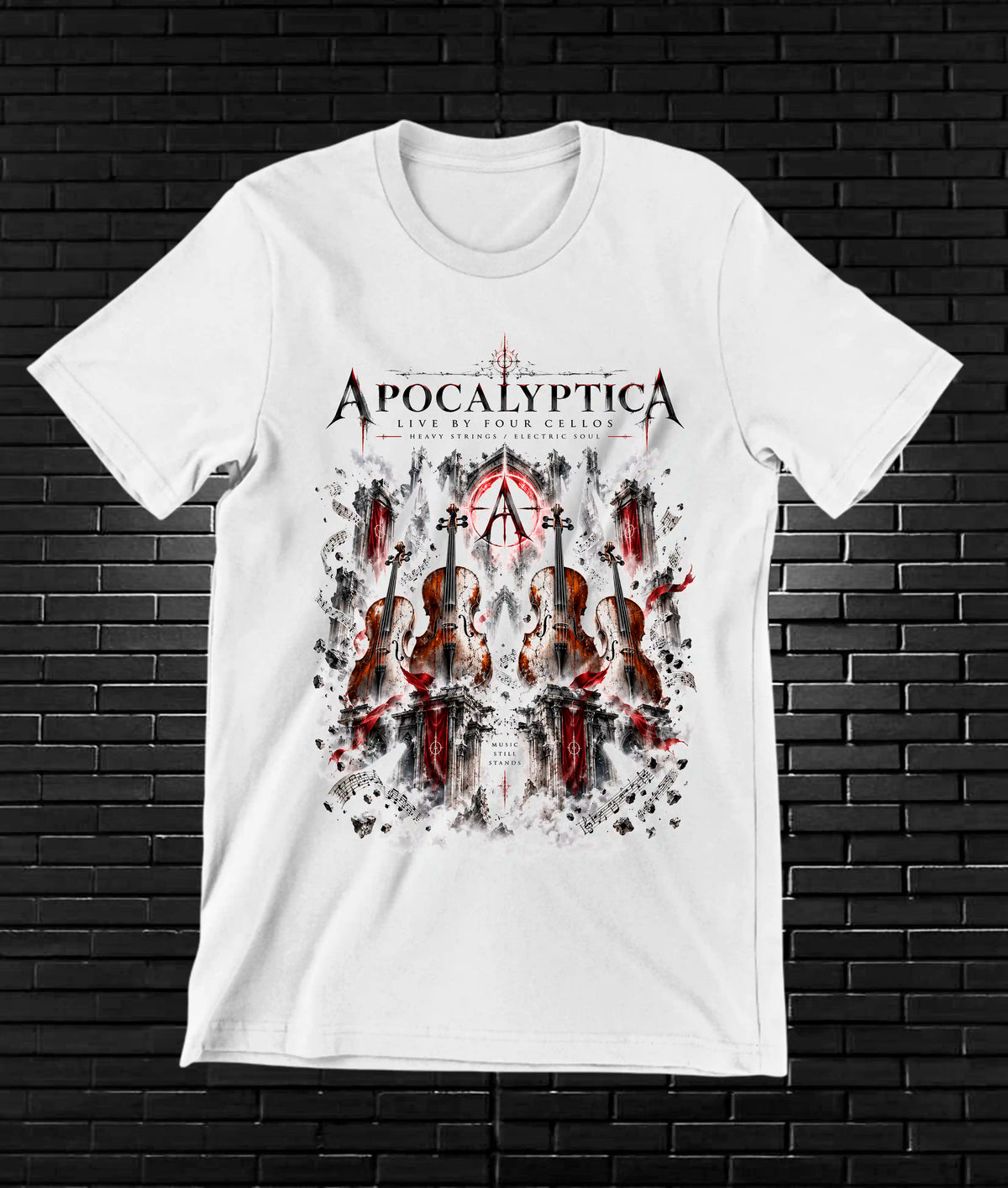 Camiseta Apocalyptica, familia CAMINE, diseño CAVOX, color blanco