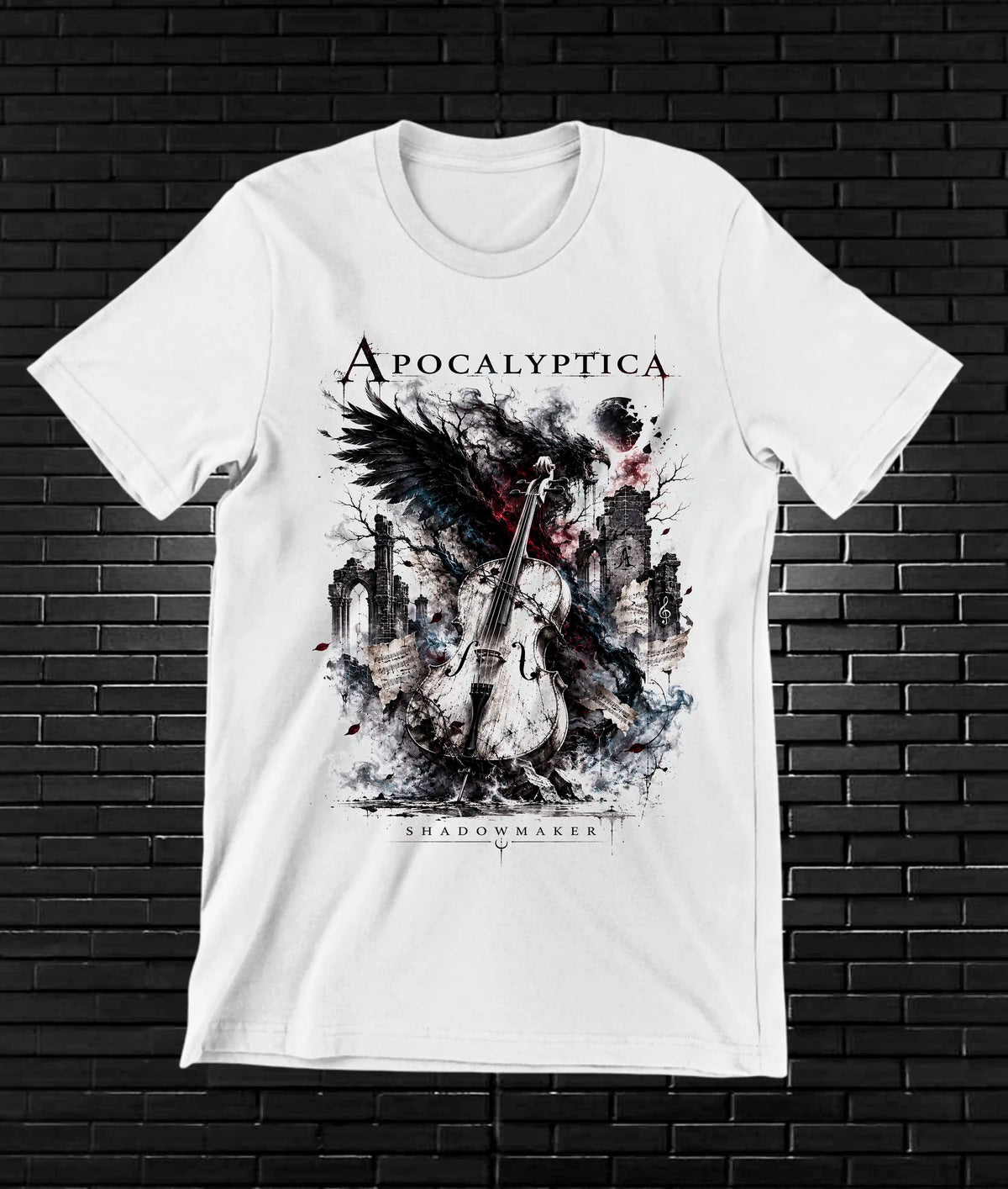 Camiseta Apocalyptica, familia NIMOR, diseño BAREN, color blanco