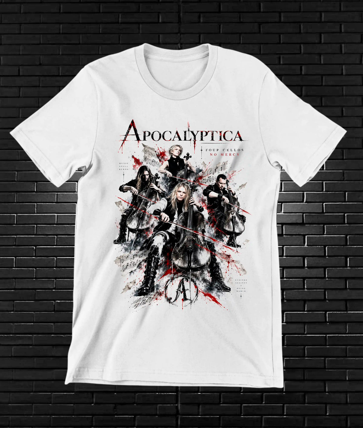 Camiseta Apocalyptica, familia NIMOR, diseño MERON, color blanco