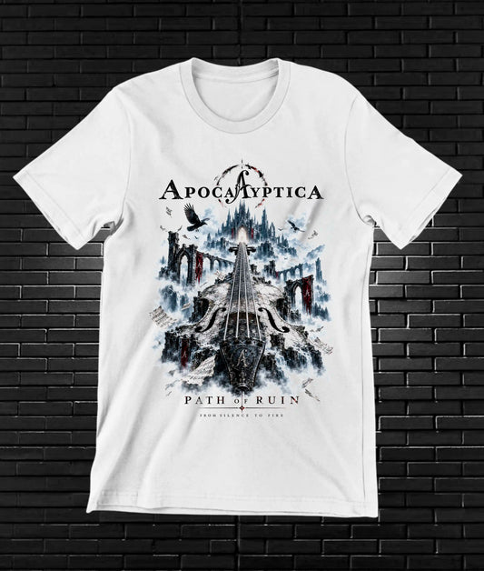 Camiseta Apocalyptica, familia NIMOR, diseño NIVRA, color blanco