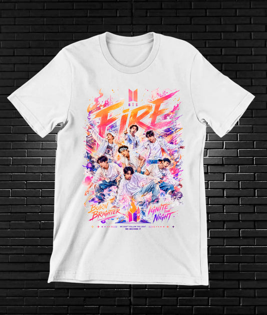 Camiseta BTS, diseño BAREN, color blanco
