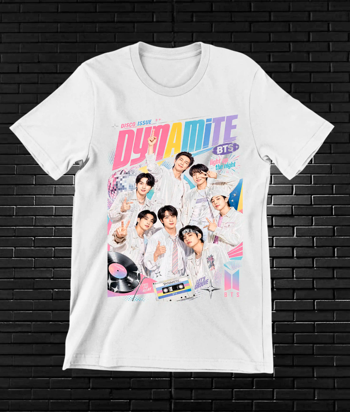 Camiseta BTS, diseño NIVRA, color blanco