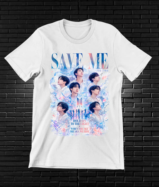 Camiseta BTS, diseño BANIX, color blanco