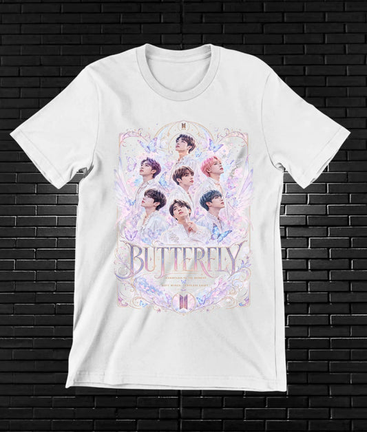 Camiseta BTS, diseño BAREN, color blanco