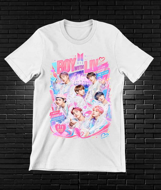 Camiseta BTS, diseño NIVRA, color blanco