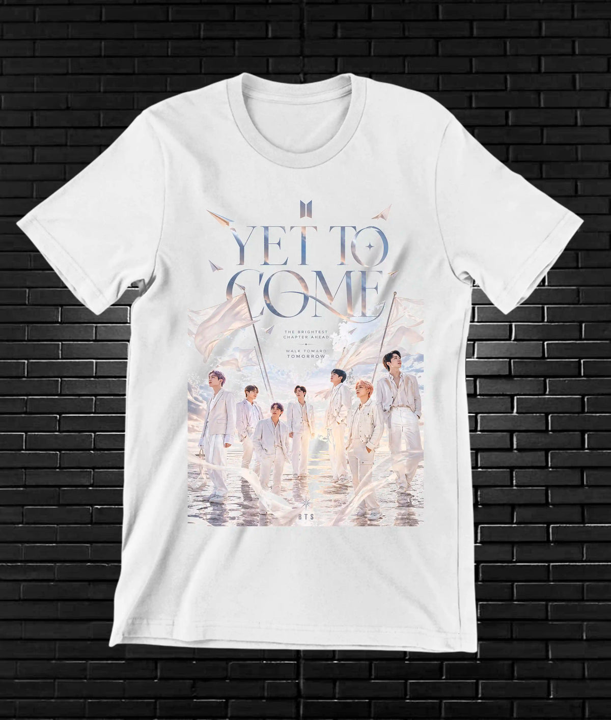 Camiseta BTS, diseño BANIX, color blanco