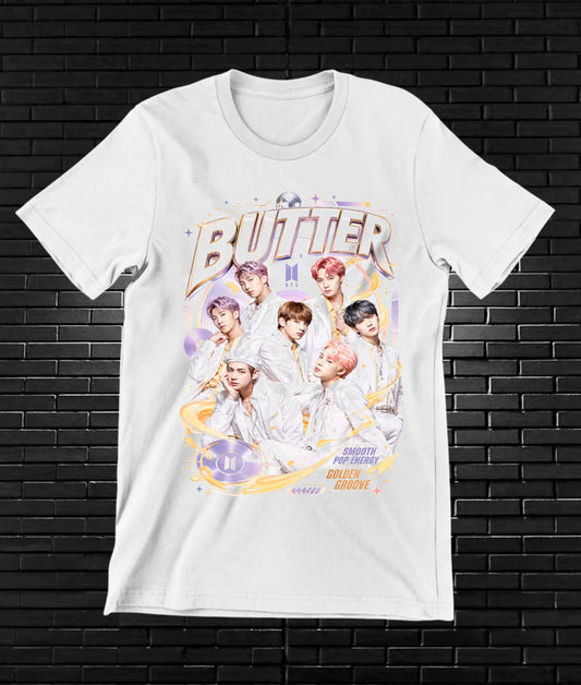 Camiseta BTS, diseño BAREN, color blanco