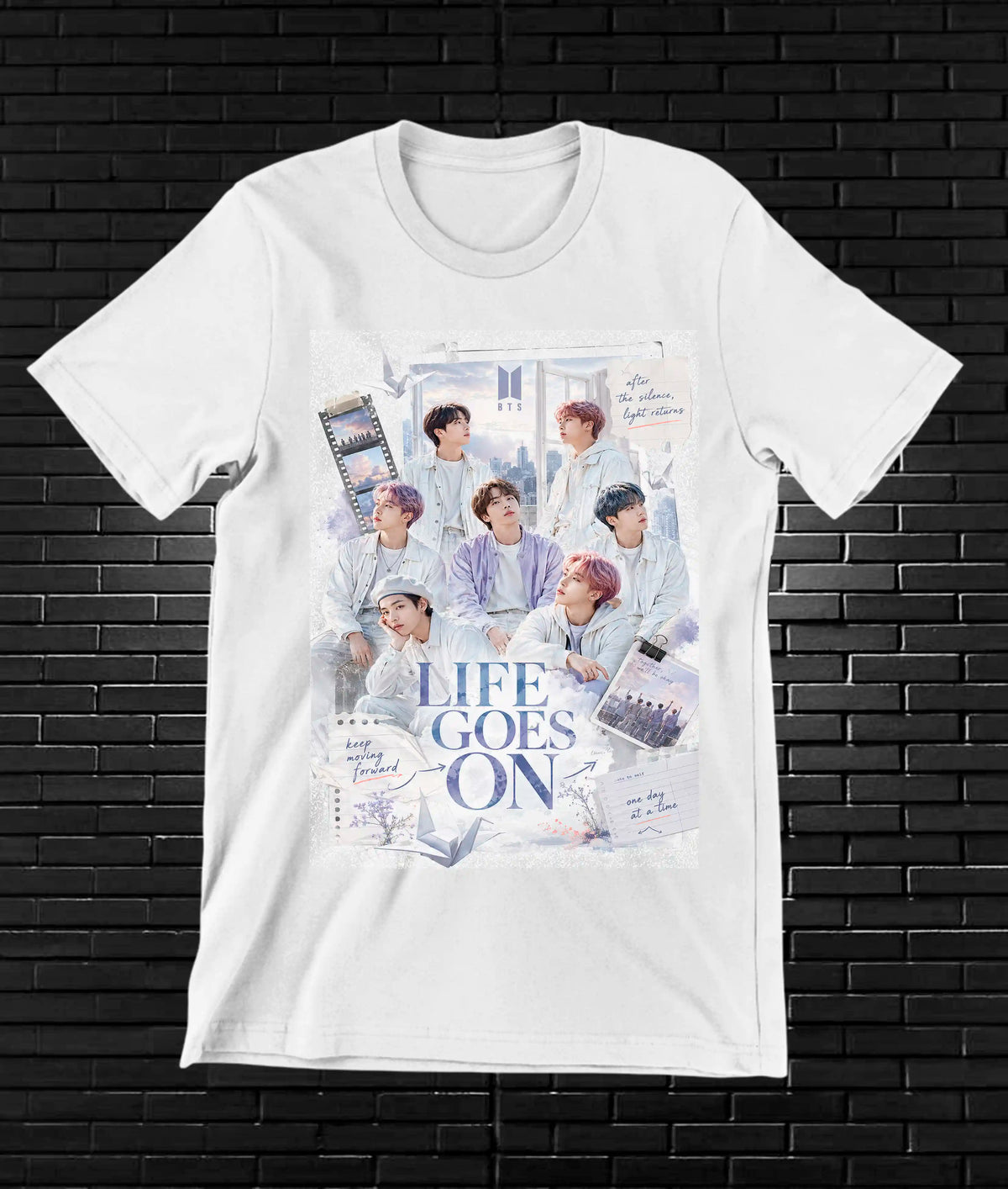Camiseta BTS, diseño NIVRA, color blanco