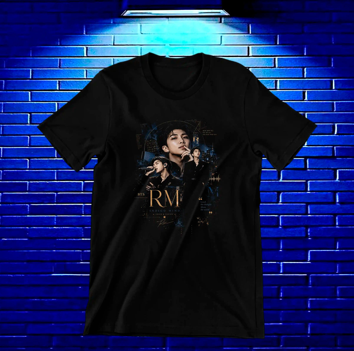 Camiseta BTS, diseño BANIX, color negro