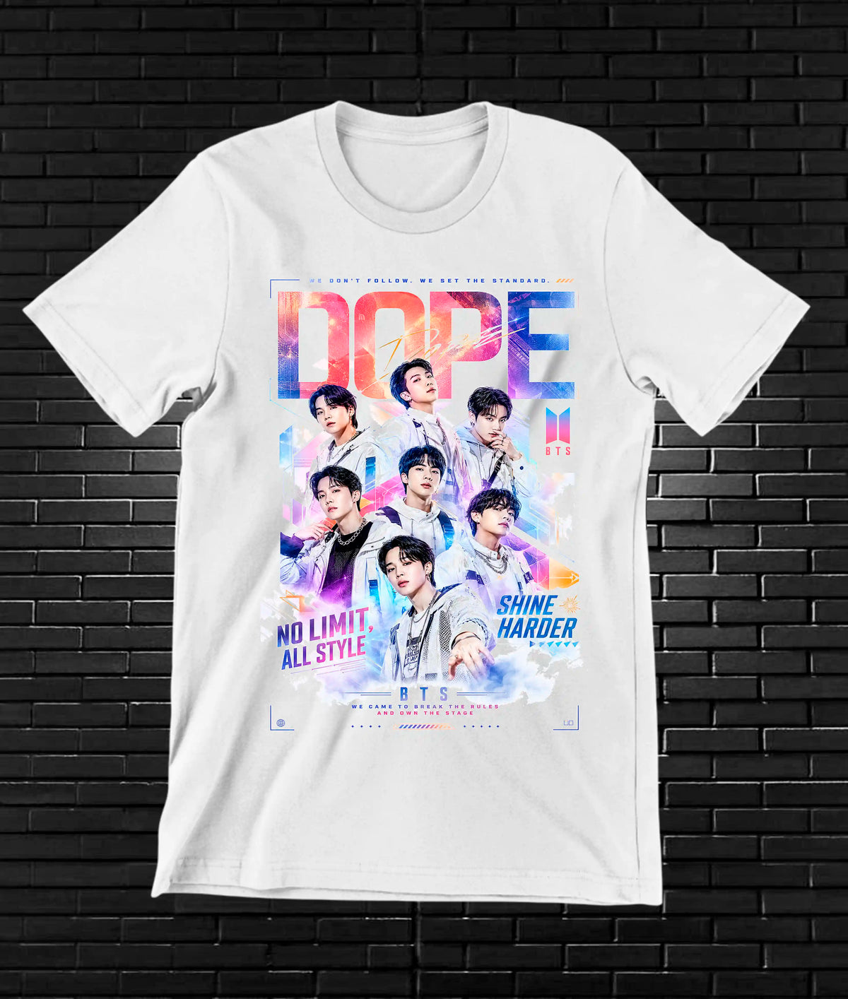 Camiseta BTS, diseño BAREN, color blanco