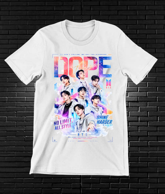 Camiseta BTS, diseño BAREN, color blanco