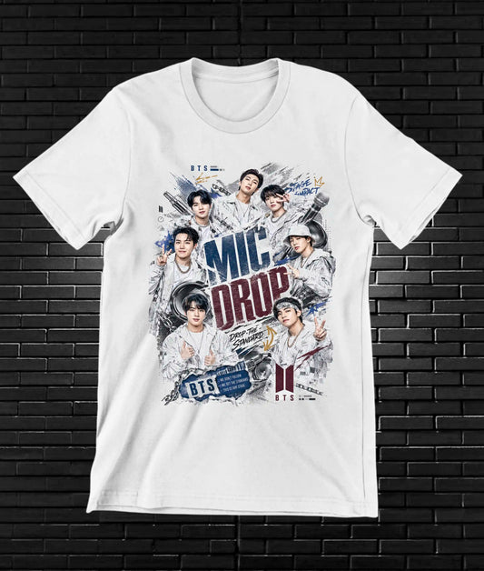Camiseta BTS, diseño NIVRA, color blanco