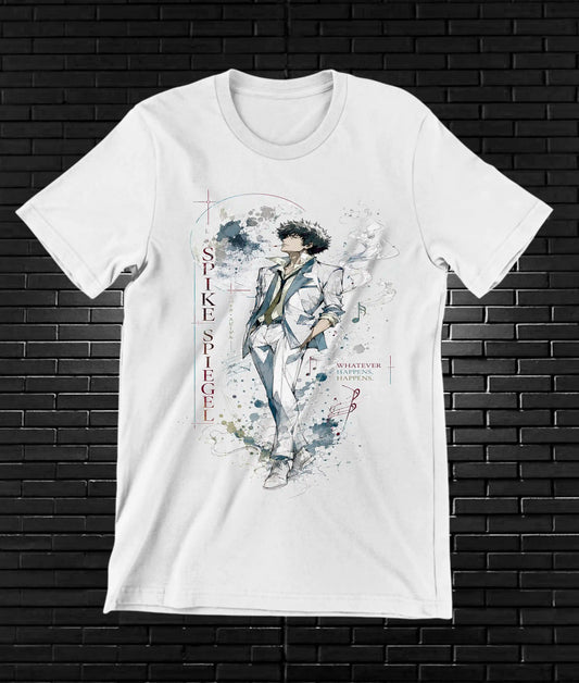 Camiseta Cowboy Bebop diseño BANIX color blanco