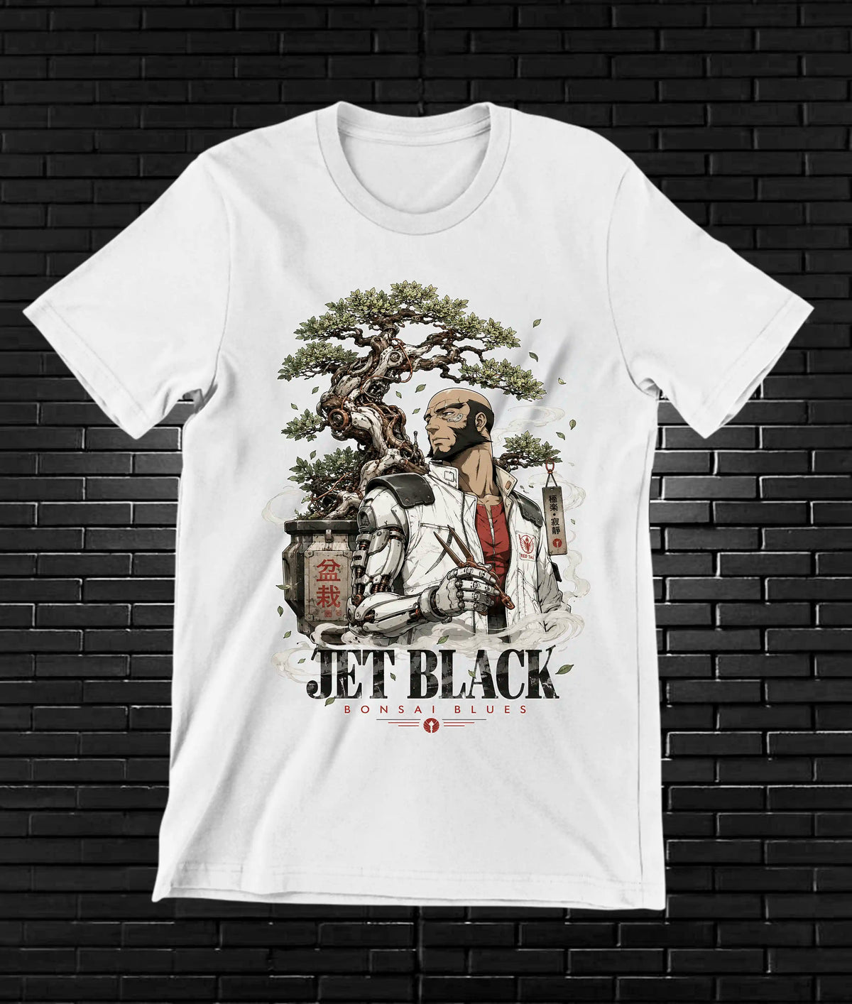 Camiseta Cowboy Bebop diseño BAREN color blanco