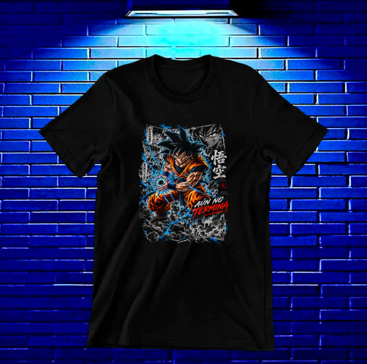 Camiseta Dragon Ball Goku, familia CAMINE, diseño CAVOX, color negro
