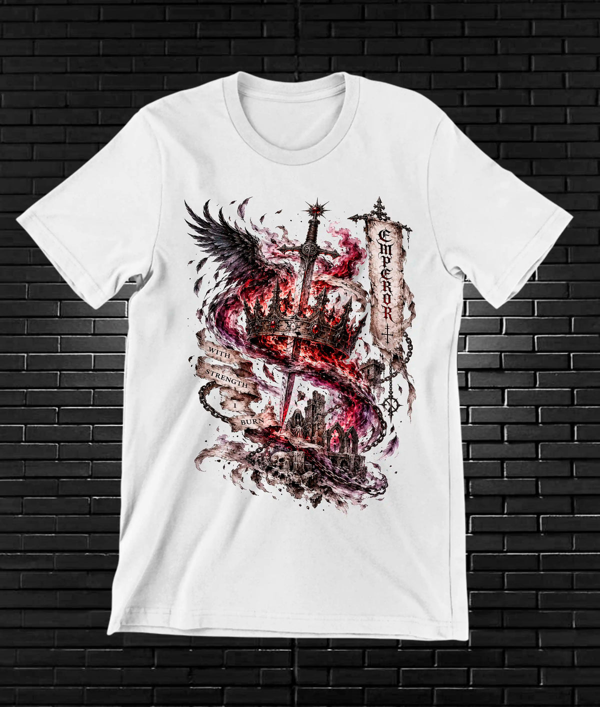 Camiseta Emperor, familia BAMOR, diseño BANIX, color blanco