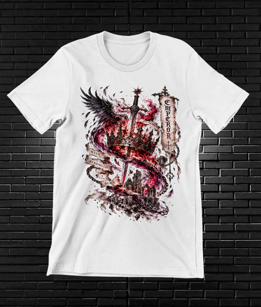 Camiseta Emperor, familia BAMOR, diseño BANIX, color blanco