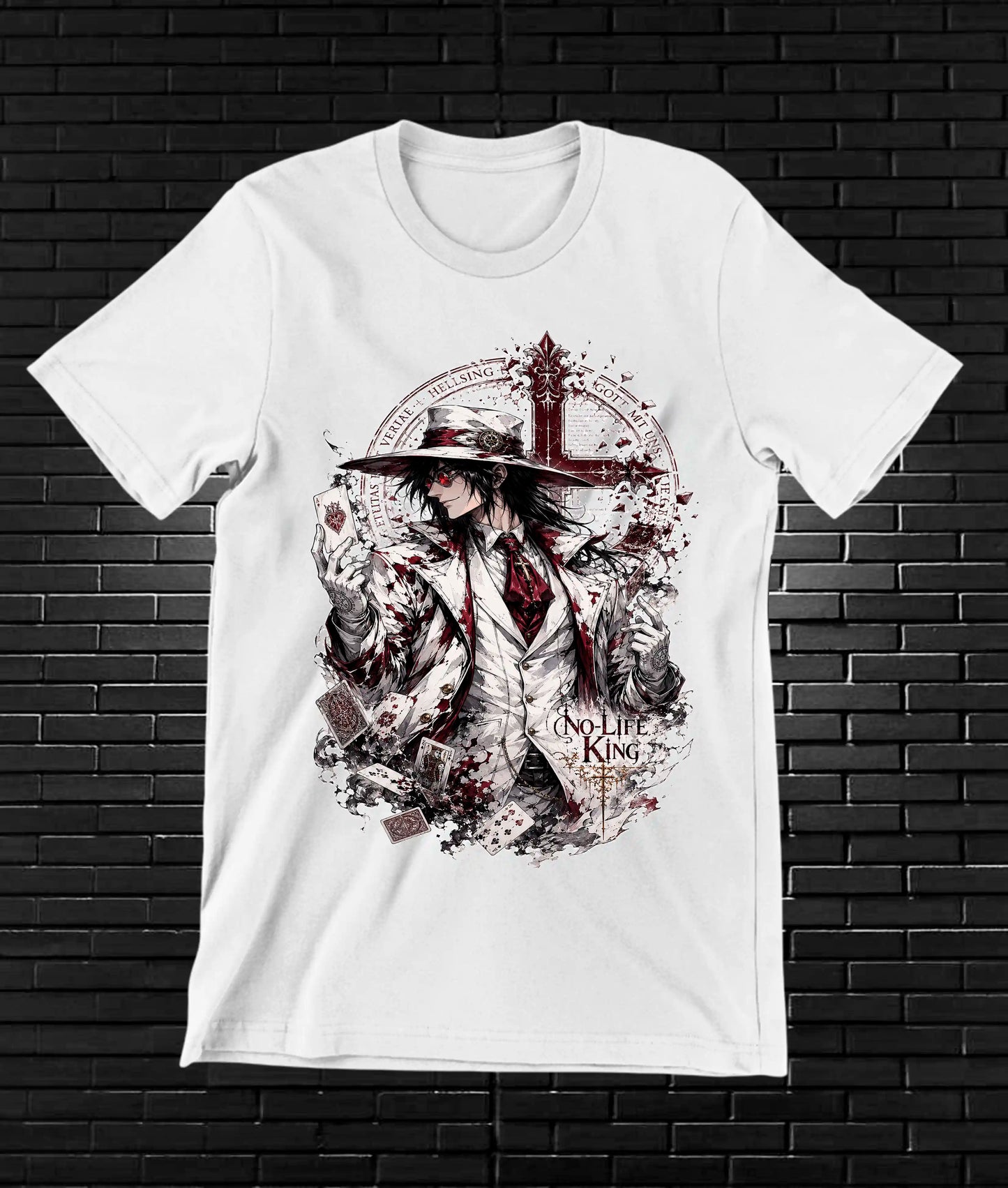 Camiseta Hellsing 3 diseño BANIX color blanco