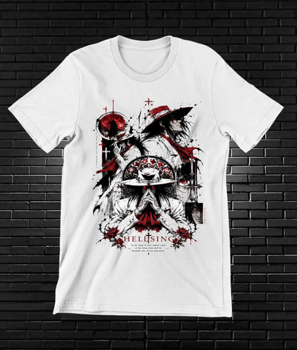 Camiseta Hellsing 3 diseño BAREN color blanco