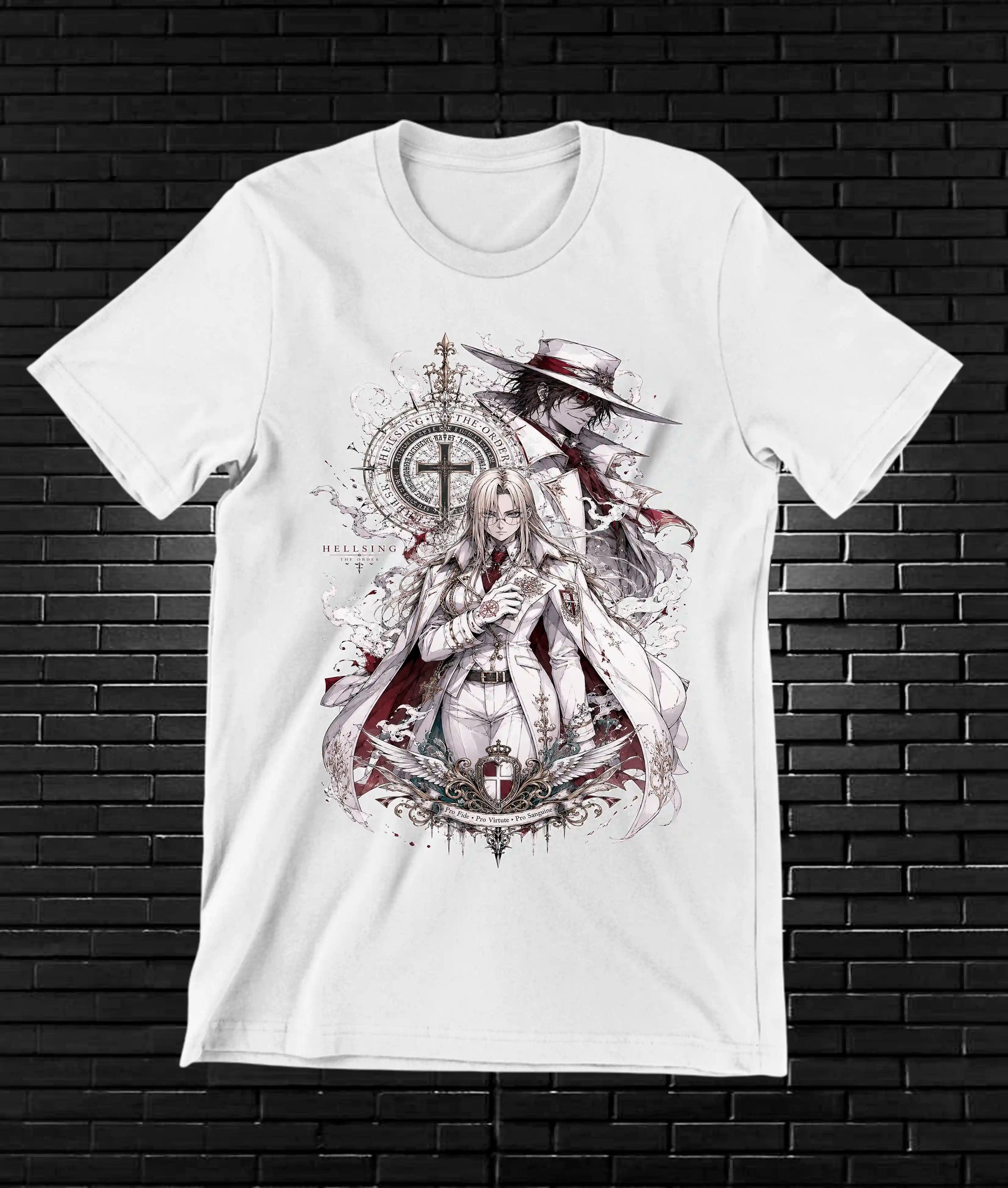 Camiseta Hellsing 3 diseño NIVRA color blanco