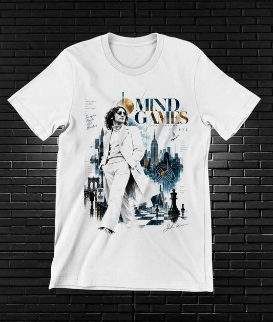 Camiseta John Lennon, familia BAMOR, diseño BAREN, color blanco