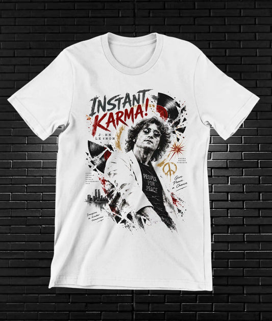 Camiseta John Lennon, familia BAMOR, diseño NIVRA, color blanco