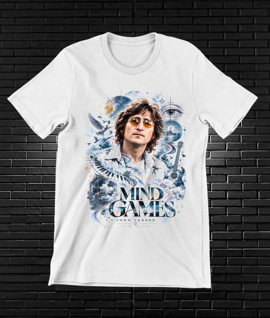 Camiseta John Lennon, familia CAMINE, diseño CAVOX, color blanco