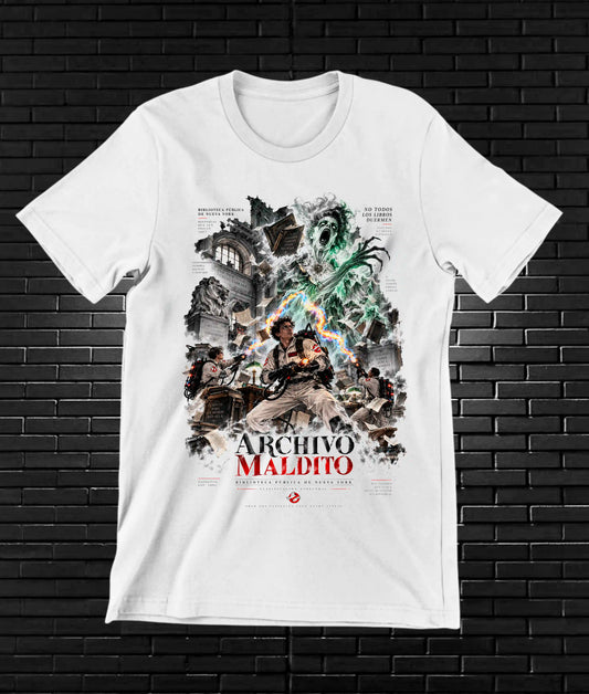 Camiseta Los Cazafantasmas, familia BAMOR, diseño BAREN, color blanco