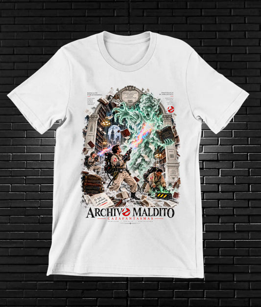 Camiseta Los Cazafantasmas, familia BAMOR, diseño MERON, color blanco