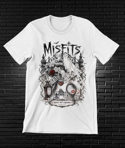 Camiseta Misfits, diseño CAVOX, color blanco