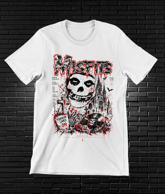 Camiseta Misfits, diseño NIVRA, color blanco