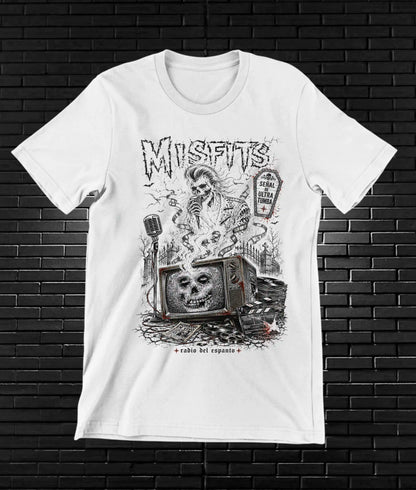 Camiseta Misfits, diseño CAVOX, color blanco