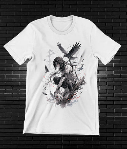 Camiseta Naruto Itachi 2 diseño BANIX color blanco