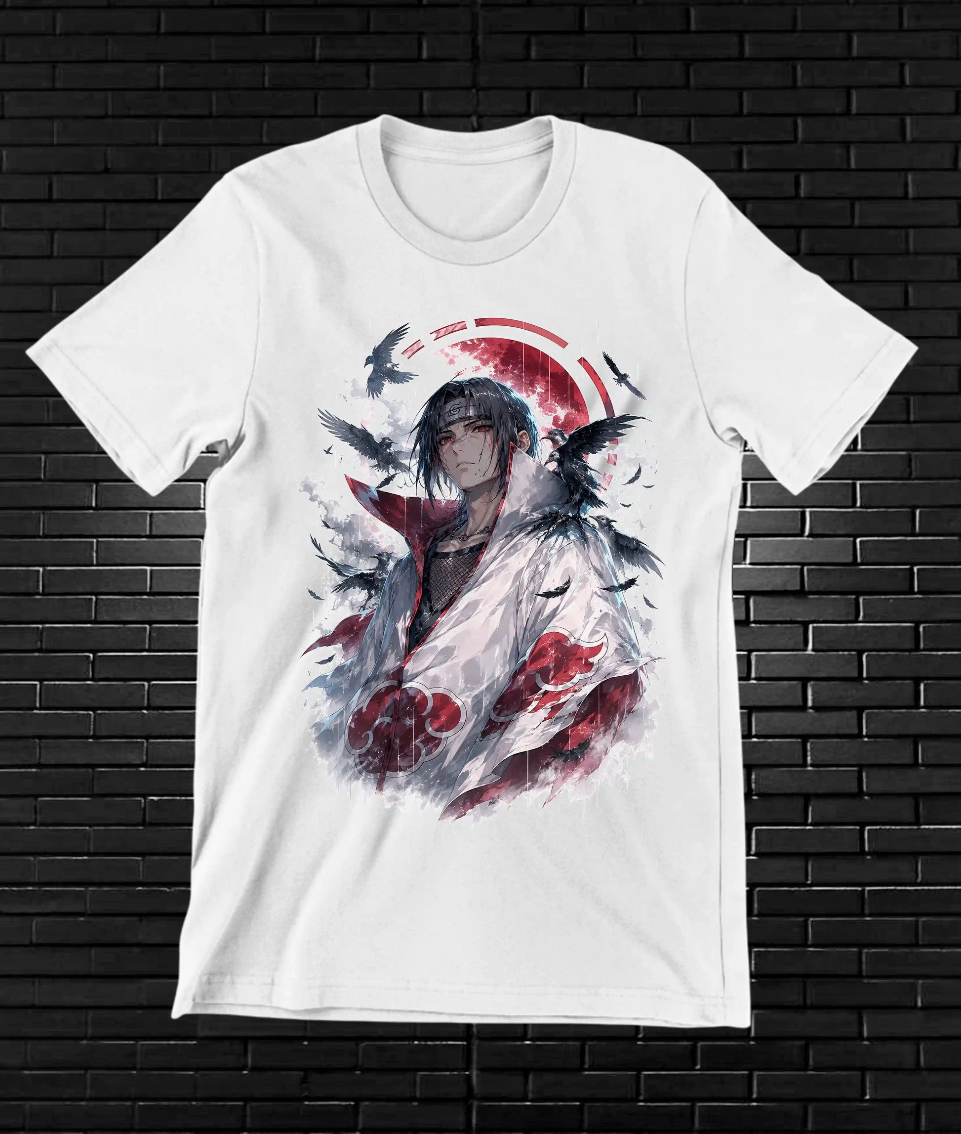 Camiseta Naruto Itachi 2 diseño BAREN color blanco