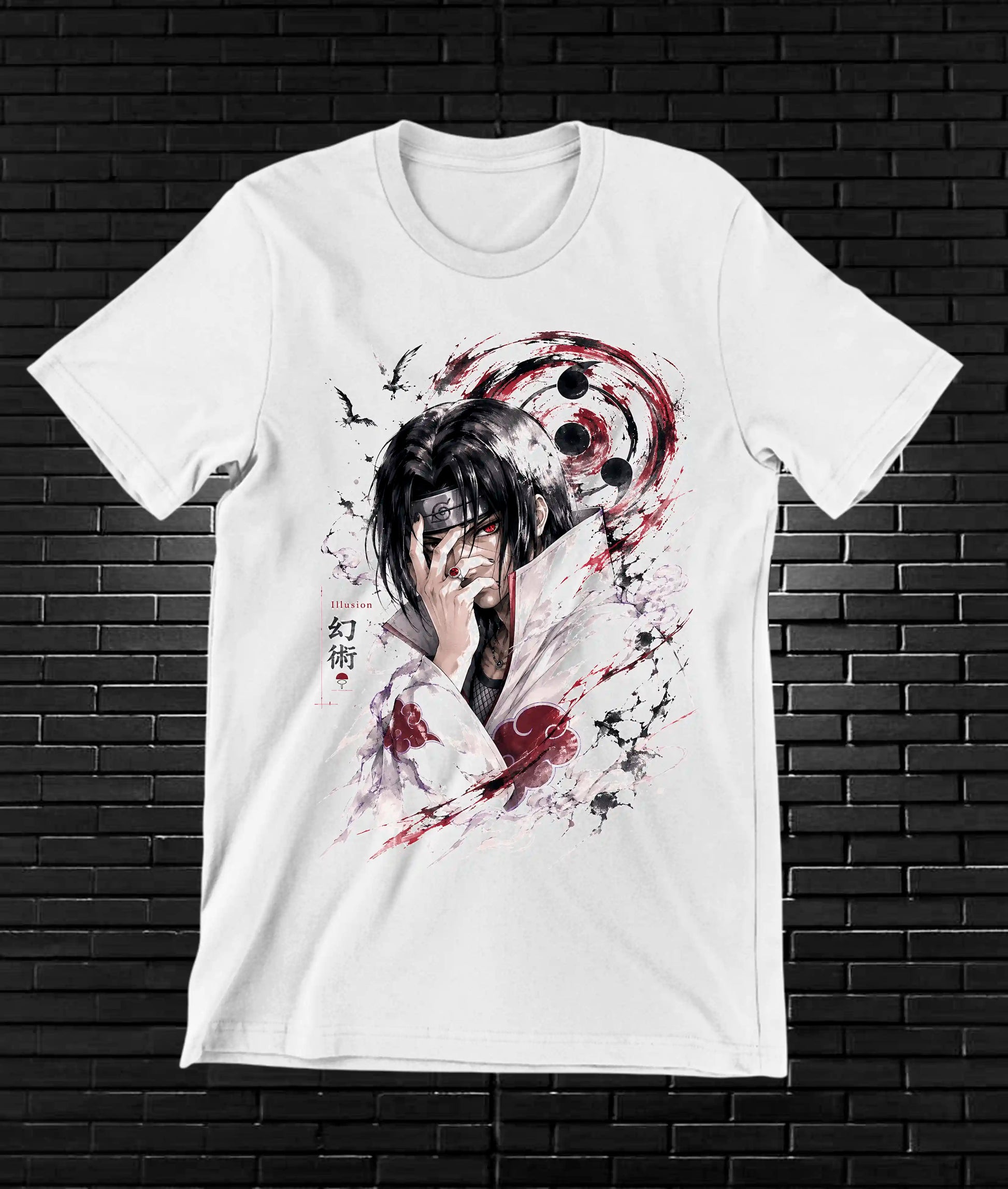 Camiseta Naruto Itachi 2 diseño NIVRA color blanco
