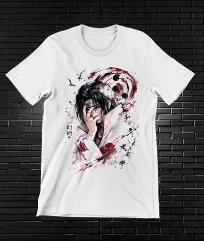Camiseta Naruto Itachi 2 diseño NIVRA color blanco