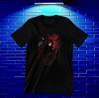 Camiseta Naruto Itachi 2 diseño NIVRA color negro